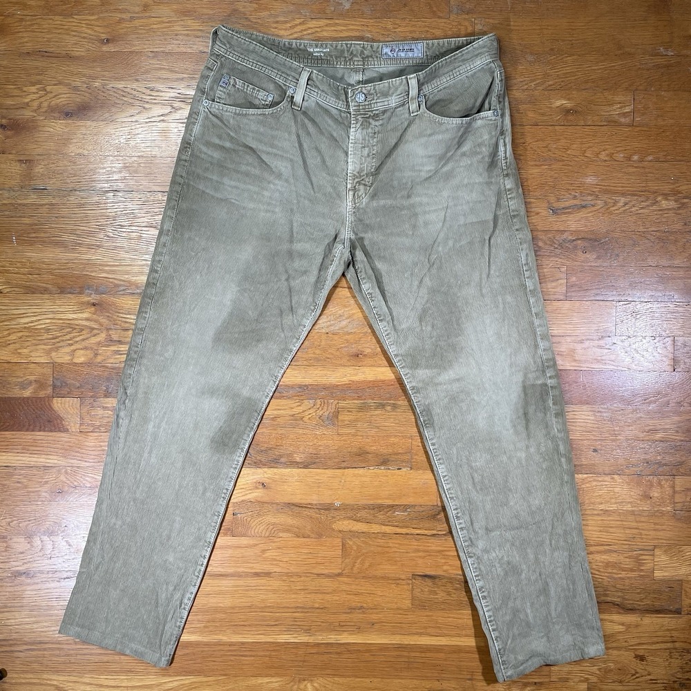 Adriano Goldschmied Corduroy Pants‎ Mens 36 Tan The Graduate Tailored Leg